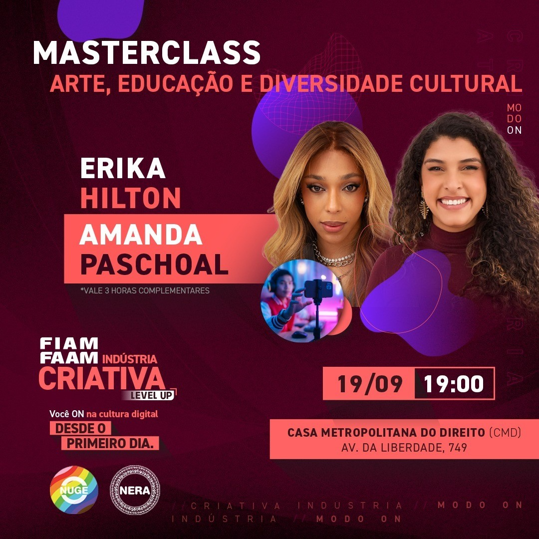 FIAMFAAM Level Up faz Masterclass com deputada federal Erika Hilton 